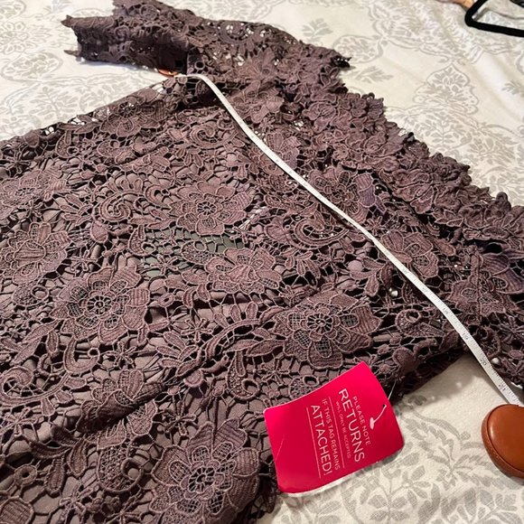 NWT Paper Dolls bardot crochet dress with fluted sleeves - Picture 8 of 14